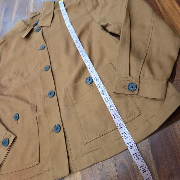 Talbots Chore Jacket Cinched Back, Patch Pockets Tencel Nwt Size Large - Picture 3 of 7